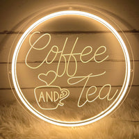 1 x RAW Customer Returns Neon Sign Coffee and Tea, 30 30cm LED Sign 3D Engraved Neon Lights Wall Decoration Illuminated Sign Neon Light Decoration Neon Light for Bar Coffee House Home Decoration Party Decoration USB Power Connection  - RRP €39.99