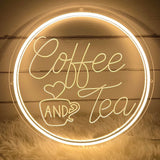 1 x RAW Customer Returns Neon Sign Coffee and Tea, 30 30cm LED Sign 3D Engraved Neon Lights Wall Decoration Illuminated Sign Neon Light Decoration Neon Light for Bar Coffee House Home Decoration Party Decoration USB Power Connection  - RRP €39.99