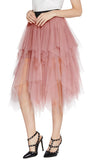 1 x RAW Customer Returns Women s Elastic Waistband Tutu Princess Tulle Underskirt Pettiskirt Nude Pink, L  - RRP €27.2