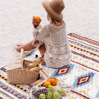 1 x RAW Customer Returns LARUTAN Extra Large Waterproof Picnic Blanket 200 x 300 cm Foldable Beach Blanket with Carry Handle Beach Mat Cozy and Washable for Family Vacation Garden and Picnic Outlet  - RRP €35.9