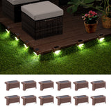 1 x RAW Customer Returns GIGALUMI solar lights for outdoors, solar deck lights, 12 pieces, waterproof, cold white, LED garden lights for garden decoration, terrace, stairs, steps, fence - RRP €27.43