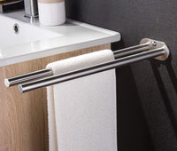 1 x RAW Customer Returns ZUNTO Towel Rack Two Arm Towel Rail Bathroom Wall Mounted Double Brushed Stainless Steel 40cm - RRP €18.14