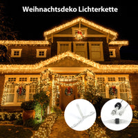 1 x RAW Customer Returns GYLEFY Ice Rain Fairy Lights Outdoor, 10M 400 LED Connectable Fairy Lights Outdoor, Christmas Lights Outdoor IP65 Waterproof Timer, 8 Mode Fairy Lights for Christmas Decoration Outdoor Indoor Warm White - RRP €30.48