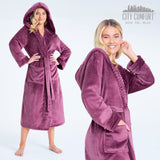 1 x RAW Customer Returns CityComfort Women s Fleece Bathrobe S-XL M, Orchid  - RRP €30.77