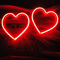 1 x RAW Customer Returns 2 Pack Red LED Heart Signs Battery Operated Neon Heart, Valentine s Day Love Lamp for Wedding Girls Women Room Wall Decoration, Christmas Valentine s Day Gifts for Wife. 7.8 x 8.2 inches - RRP €17.19