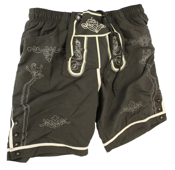 1 x RAW Customer Returns Pullach Hof swimming trunks leather trousers men s swimming shorts traditional design with buttons in deer horn look M  - RRP €23.09