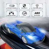 7 x Brand New JOLLY FUN Pagani Huayra, Remote Controlled Car, 1 24 Officially Licensed Model Car, RC Model Toy Car Gift for 3-18 Year Old Children, Blue - RRP €127.12