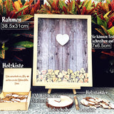 1 x RAW Customer Returns Neamon Guest Book Wedding Wood Blank Baptism Book Guest Book Birthday Baby Shower Guest Book Baptism Wood Wedding Album 120 Hearts - RRP €37.63