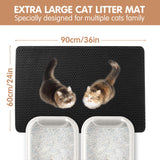 1 x RAW Customer Returns Ycozy Cat Litter Mat XL 90 x 60 cm EVA Cat Litter Mat Double Layer Honeycomb Cat Mat Litter Tray Waterproof Easy to Clean - RRP €32.71