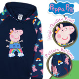 1 x Brand New Peppa Pig Jogging Suit Girls, Peppa Pig Tracksuit Girls Cotton, Hoodie Girls Jogging Bottoms Girls Set 18-24 Months, Navy Blue  - RRP €20.8