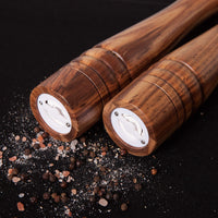 1 x RAW Customer Returns DeroTeno salt and pepper mill set, spice mills set of 2, salt and pepper mill made of acacia wood with ceramic grinder, H 30 cm - RRP €47.99