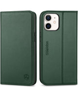 1 x RAW Customer Returns SHIELDON Case for iPhone 12 Mini, Cell Phone Case Genuine Leather RFID Lock Card Slot Magnet , TPU Shockproof Leather Case Flip Case Protection for iPhone 12 Mini 5.4 - Midnight Green - RRP €30.99