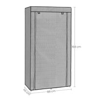 1 x RAW Customer Returns SONGMICS Wardrobe, 1 Clothes Rail, 6 Levels, Non-Woven Fabric, Metal Frame, 45 x 88 x 168 cm, for Bedroom, Hallway, Dressing Room, Grey with Herringbone Pattern, RYG084G22 - RRP €34.87