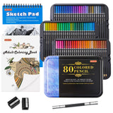 1 x RAW Customer Returns Shuttle Art Professional Colored Pencils, 80 Colors Colored Case with Coloring Book, Drawing Pad and Sharpener, Colored Pencils for Children Adults for Drawing, Mandala, Coloring - RRP €22.99