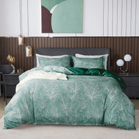 1 x RAW Customer Returns Jemiipee floral bedding set with tropical palm leaves pattern, 1 x duvet cover 200x220 cm with 2 x pillowcases 80x80 cm and zipper, soft 100 microfiber bed linen modern, light green - RRP €37.3