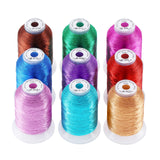 1 x RAW Customer Returns New brothread 9 Shiny Colors Metallic Machine Embroidery Thread 500M for Computerized Embroidery and Decorative Sewing - Assortment 2 - RRP €20.72