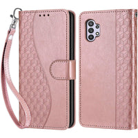 1 x Brand New KENHONER Case for Samsung Galaxy A32 5G, Multifunctional Leather Wallet Case, Magnetic Closure with Anti-Shock Flip Compatible with Samsung A32 5G Book Case - Rose Gold - RRP €20.4