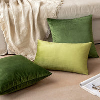 1 x Brand New MIULEE 1 piece velvet cushion cover, decorative sofa cushion, decorative cushion, decorative cushion cover with hidden zip for sofa, bedroom, 45 x 45 cm, green - RRP €20.4