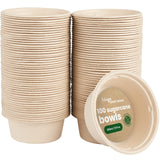 1 x RAW Customer Returns HAAGO - 100 Disposable Sugarcane Bagasse Appetizer Bowls - Eco-Friendly, Biodegradable Tableware 500 ML Perfect for Meetings, Celebrations, Group Events and Parties - RRP €19.0