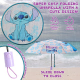 1 x RAW Customer Returns Disney Umbrella Children, Lightweight Folding Automatic Umbrella - Stitch Things Purple Stitch  - RRP €20.99