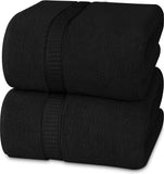 1 x RAW Customer Returns Utopia Towels - Set of 2 Large Cotton Bath Towels with Hanger, Sauna Towels, Large Bath Towels, Hand Towels 90 x 180 cm Black  - RRP €38.99