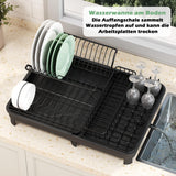 1 x RAW Customer Returns COVAODQ Dish Drainer Black, Dish Drying Rack, Dish Drainer, Dish Drainer 1 Tier Stainless Steel Dish Drainer - RRP €35.99