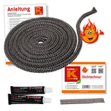 2 x RAW Customer Returns Stove sealing cord 2.5m including adhesive, chimney repair kit in size 12mm, high-quality stove door sealing cord and stove cord - sealing cord for fireplace stoves, stove sealing cord 6, 8, 10, 12, 14mm. - RRP €47.9