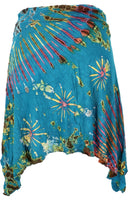 1 x RAW Customer Returns GURU SHOP Batik Hippie Miniskirt, Summer Skirt, Pointed Skirt, Bandeau Top, Women, Petrol, Synthetic, Size 38 - RRP €23.9