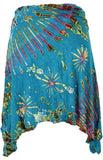 1 x RAW Customer Returns GURU SHOP Batik Hippie Miniskirt, Summer Skirt, Pointed Skirt, Bandeau Top, Women, Petrol, Synthetic, Size 38 - RRP €23.9