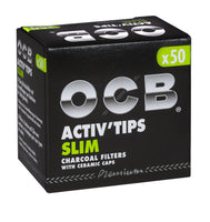 1 x RAW Customer Returns OCB ActivTips Slim 7 mm activated carbon filters with ceramic caps - 5 x 50 pieces, silver, smal - RRP €25.61