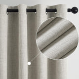 1 x RAW Customer Returns Topfinel Linen 100 Blackout Curtains Opaque Curtains with Eyelets Curtains Living Room Dark Beige Set of 2 W 140 x H 225 cm Blackout Curtain - RRP €36.29