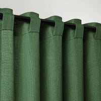 1 x RAW Customer Returns MIULEE Curtains Tab-Top Voile Curtain Modern Linen Look Semi-Transparent for Living Room Bedroom Children s Room Sliding Curtain Set of 2 Stores Dark Green 175 x 140 cm - RRP €33.26