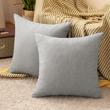 1 x RAW Customer Returns MIULEE Set of 2 Waterproof Cushion Covers Outdoor Sofa Cushions Decorative Pillows Modern Cushion Covers Decorative Cushion Cover Made of Polyester Linen Look for Garden Sofa Living Room Bed 60 x 60 cm Light Grey - RRP €19.15