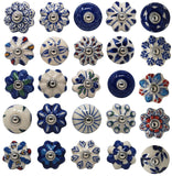 1 x RAW Customer Returns Ajuny Ceramic Knobs Colorful Blue for Kitchen Cabinets Bathroom Cabinets Dresser Drawer Chest Handmade Pottery Set of 20 - RRP €22.12