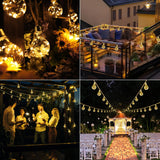 1 x RAW Customer Returns Joomer Solar Fairy Lights Outdoor, 7.5M 16 Bulbs LED Solar Fairy Lights Outdoor Weatherproof 8 Modes Vintage Hemp Rope Warm White Outdoor Fairy Lights for Garden Party Wedding Pavilion Balcony - RRP €24.21