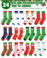 1 x Brand New Hicarer 24 Pairs Kids Christmas Socks Cute Funny Creative Colorful Socks for Boy Girl 1-3 Years  - RRP €22.8