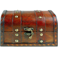 1 x RAW Customer Returns Brynnberg Small Treasure Chest 17x10x10cm Wooden Chest Treasure Chest Vintage Look Antique Design Pirate Treasure Hunt Wood Red Brown Black - Treasure Chest Children s Birthday - Small Wooden Box - Wooden Box - RRP €19.99