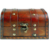 1 x RAW Customer Returns Brynnberg Small Treasure Chest 17x10x10cm Wooden Chest Treasure Chest Vintage Look Antique Design Pirate Treasure Hunt Wood Red Brown Black - Treasure Chest Children s Birthday - Small Wooden Box - Wooden Box - RRP €19.99