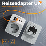 1 x RAW Customer Returns TESSAN travel adapter UK, 5 in 1 travel adapter type G with 2 USB C and 2 USB A, 3250W adapter England Germany plug, 20W USB C fast charge for phone, adapter for Great Britain Ireland Scotland - RRP €20.99