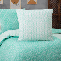 1 x RAW Customer Returns Vency Double Duvet Cover 135x200 4-Piece Turquoise - OEKO-TEX 80 Cotton 20 Polyester, 2x Duvet Cover with Zipper 2x Pillowcase with Envelope Closure 80x80 cm, Puzzle Model - RRP €35.91