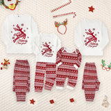 1 x RAW Customer Returns SOLOYEE Christmas Pajamas Family Set Long Sleeve Pajamas Cute Elk Print Christmas Home Set White for Men, L - RRP €32.99