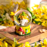 3 x Brand New Valery Madelyn garden gnomes snow globe made of glass for decoration summer autumn, GNOME statue for table decoration, decoration indoor party living room, gifts for autumn decoration, yellow green, 11.5 cm - RRP €28.14