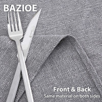 1 x Brand New BAZIOE Linen Look Tablecloth Gray Washable Tablecloth Linen Rectangular Table Linen Polyester Fabric For Indoor, Outdoor, Garden, Restaurant, Various Parties and Weddings - RRP €34.99