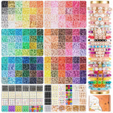 1 x RAW Customer Returns TULADUO 30000 Pieces Beads for Bracelet Making Set, 144 Colors 6mm Heishi Beads Set with 559 Pcs Pendant Charms Kit de-7tianran - RRP €19.15