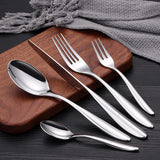 1 x RAW Customer Returns DAFFODILY cutlery set. Hammered 18 10 stainless steel cutlery. Mirror finish, ultra-sharp steak knife, dishwasher safe. L OC AN - Silver 20 pcs.  - RRP €49.46