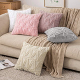 1 x Brand New MIULEE Set of 2 Wool Cushion Covers Decorative Pillows Polyster Sofa Cushion Triangle Soft Couch Cushion Cover Decorative Pillowcase with Hidden Zipper for Living Room Bedroom Beige 45 x 45 cm - RRP €14.12