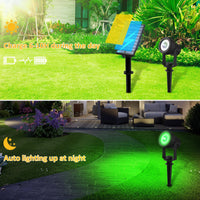 1 x RAW Customer Returns T-SUNUS Colorful Garden Solar Spotlights, RGB Decorative Solar Garden Lights with 6 Colors IP65 Waterproof Outdoor Solar Lamp for Courtyard Pathway Trees Christmas - RRP €21.62