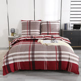 1 x RAW Customer Returns Homaxy microfiber bed linen 200x220cm with zipper 3 pieces. Soft duvet cover set striped reversible bed linen, 2 pillowcases 80x80 cm Style 4  - RRP €43.47