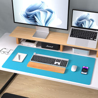 1 x RAW Customer Returns Aothia desk pad, mouse pad with leather and non-slip suede, multifunctional office mouse pad laptop writing pad, table protection pad for office home 91cmx43cm, turquoise blue  - RRP €19.99