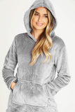 1 x RAW Customer Returns CityComfort Women s Pajamas, Elegant Two-Piece Winter Fleece Pajamas with Hood S-XL Medium Grey, M  - RRP €28.51